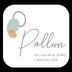 Logo van Pallion met abstracte vormen en sierlijk schrift.