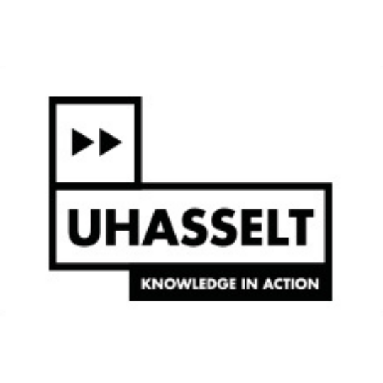 UHasselt logo met tekst "Knowledge in Action".