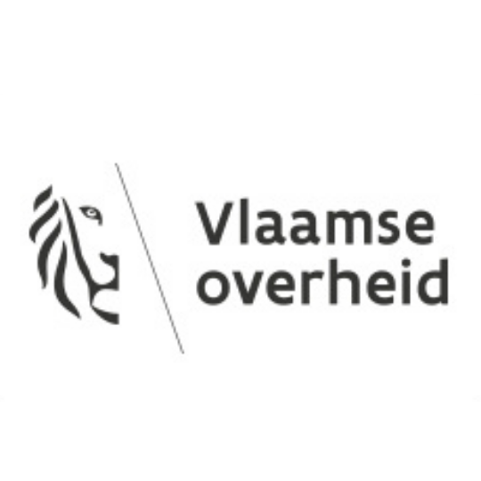 Vlaamse overheid logo met leeuwensymbool.