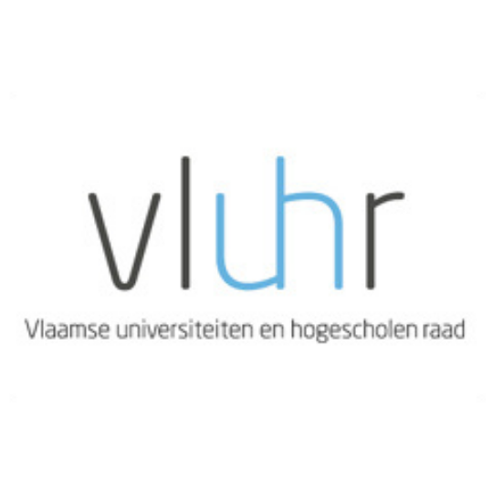 VLUHR logo met tekst "Vlaamse universiteiten en hogescholen raad".